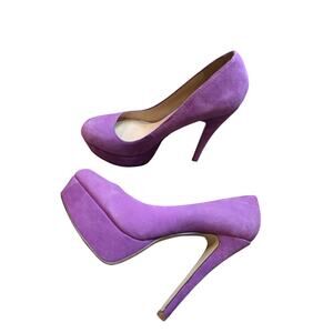 ALDO Womens High Heel Pumps Platform Stiletto Purple Suede Leather sz 39/8.5